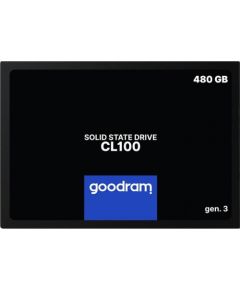 GOODRAM CL100 GEN. 3 480GB SSD, 2.5” 7mm, SATA 6 Gb/s, Read/Write: 540 / 460 MB/s