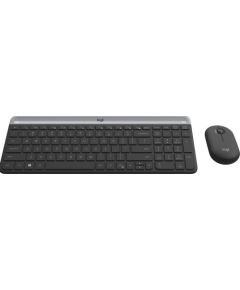 LOGITECH Slim Wireless Keyboard and Mouse Combo MK470 - GRAPHITE - PAN - 2.4GHZ - NORDIC