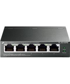 TP-Link TL-SG105PE Switch Unmanaged, Desktop, 5x10/100/1000Mbps ports, 4xPoE+ ports, PSU external, Steel case