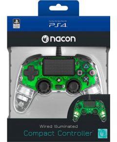 Nacon Compact Controller Wired - Illuminated Green (PS4)