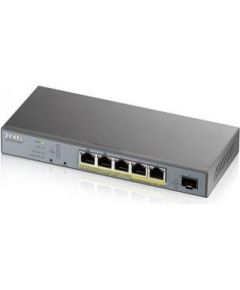 ZYXEL GS1350-6HP 6 PORT GIGABIT MANGED CCTV POE SWITCH 60WATT 802.3BT