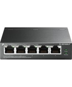 TP-LINK Switch TL-SG1005LP Unmanaged, Desktop, 10/100/1000 Mbit/s, Ethernet LAN (RJ-45) ports 5, PoE+ ports quantity 4, Power supply type External