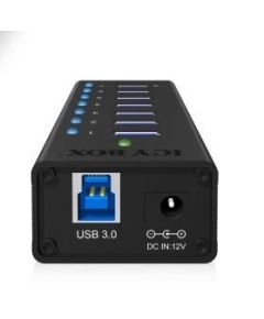 Raidsonic Icy Box 7 x Port USB 3.0 Hub with USB charge port, Black