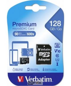 Verbatim microSDXC 128GB Class 10 UHS-I incl Adapter