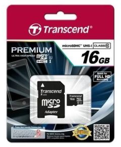 Memory card Transcend microSDHC 16GB UHS1 + Adapter