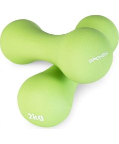 Spokey BONE Neoprene Dumbbell Set, x2 pieces, 2 kg, Light Green