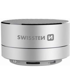 Swissten Bluetooth 4.0 Bezvadu Skaļrunis ar Micro SD / Telefona Zvana Funkcija / Metāla Korpus / 3W / Sudraba