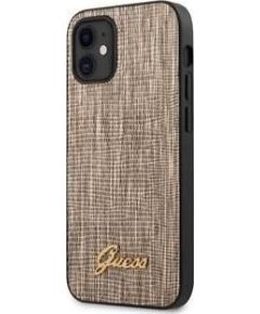 Guess  iPhone 12 5.4'' Lizard Cover Gold
