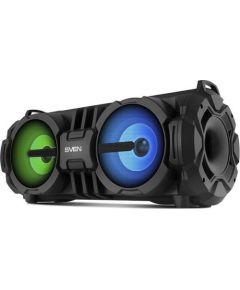 SVEN PS-485, black, power output 2x14W (RMS), Bluetooth, FM, USB, microSD, LED-display, lithium battery