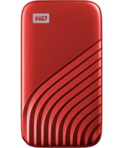 Sandisk WD My Passport External SSD 500GB, USB 3.2, Red, 1050MB/s Read, 1000MB/s Write, PC & Mac Compatiable