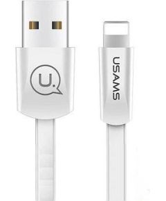 Usams SJ199 Universāls 2A Silikona Apple Lightning (MD818ZM/A) USB Datu un Uzlādes Kabelis 1.2m Balts