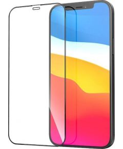 Fusion Full Glue 5D Tempered Glass Aizsargstikls Pilnam Ekrānam Apple iPhone 12 / 12 Pro Melns