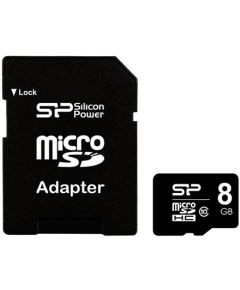 Silicon Power 8 GB, MicroSDHC, Flash memory class 10, SD adapter