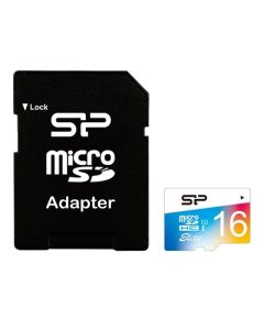 Silicon Power Elite UHS-1 Colorful 16 GB, MicroSDHC, Flash memory class 10 Atmiņas kartes micro SD SDHC