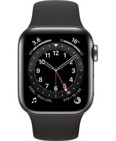 Apple Watch 6 GPS + Cellular 40mm Stainless Steel Sport Band, graphite/black (M06X3EL/A) Smart-Watch Умные часы