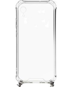 Evelatus Apple iPhone XR Case with rope White Stripes Transparent