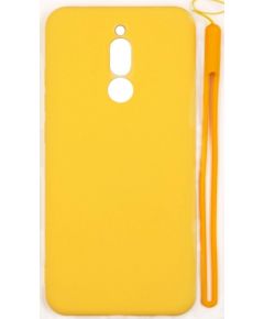 Evelatus Xiaomi Redmi 8 Soft Touch Silicone Case with Strap Yellow