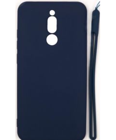 Evelatus Xiaomi Redmi 8 Soft Touch Silicone Case with Strap Dark Blue