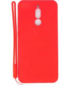 Evelatus Xiaomi Redmi 8 Soft Touch Silicone Case with Strap Red