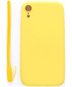 Evelatus Apple iPhone XR Soft Touch Silicone Case with Strap Yellow