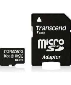 MEMORY MICRO SDHC 16GB W/ADAPT/CLASS10 TS16GUSDHC10 TRANSCEND