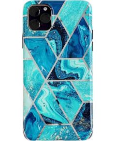 Fusion Geometric Marble Silikona Aizsargapvalks Samsung A217 Galaxy A21S Zaļš