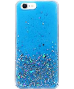 Fusion Glue Glitter Back Case Silikona Aizsargapvalks Apple iPhone 12 / 12 Pro Zils