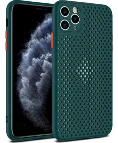 Fusion Breathe Case Silikona Aizsargapvalks Priekš Apple iPhone 12 Mini Zaļš