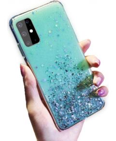 Fusion Glue Glitter Back Case Silikona Aizsargapvalks Priekš Huawei P40 Lite / Nova 7i / Nova 6 SE Zaļš