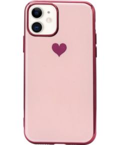 Fusion Heart Case Silikona Aizsargapvalks Priekš Apple iPhone 11 Pro Max Rozā