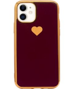Fusion Heart Case Silikona Aizsargapvalks Priekš Apple iPhone 11 Pro Max Sarkans
