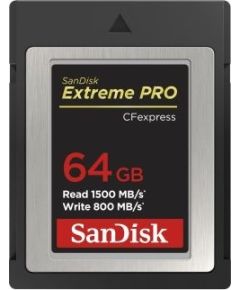SanDisk Extreme PRO CFexpress Card Type B, SDCFE 64GB, 1500MB/s R, 800MB/s