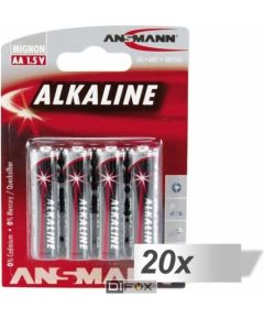20x4 Ansmann Alkaline Mignon AA LR 6 red-line