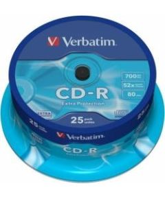 Matricas CD-R Verbatim 700MB 1x-52x Extra Protection, 25 Pack Spindle