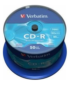 Matricas CD-R Verbatim 700MB 1x-52x Extra Protection 50 Pack Spindle