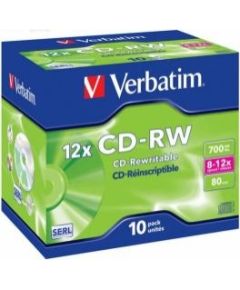 Matricas CD-RW SERL Verbatim 700MB 10x-12x 10 Pack Jewel