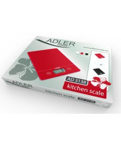 Adler Kitchen scales AD 3138 Maximum weight (capacity) 5 kg, Graduation 1 g, Red