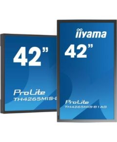 Iiyama 42", 20-Points Infrared Touch, 1920x1080, Full Metal Housing, 400cd/m², 3.000:1, Landscape or Portrait mode, Ambient Light Sensor / TH4265MIS-B1AG Промышленные мониторы IPS / DSP
