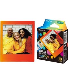 Fujifilm Instax Square Rainbow (10) Instant Film Quantity 10, 72 x 86 mm, 2.4 x 2.4" Image Area; 3.4 x 2.8" Print Size, For use with instax SQUARE Cameras