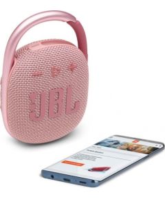 JBL ūdensizturīga portatīvā skanda ar karabīni, rozā - JBLCLIP4PINK