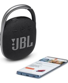 JBL ūdensizturīga portatīvā skanda ar karabīni, melna - JBLCLIP4BLK
