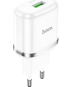 Hoco N3 tīkla lādētājs USB / 18W / 3A / Quick Charge 3.0 / balts