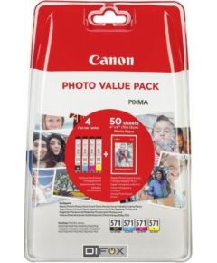Canon CLI-571 Photo Value Pack C/M/Y/BK PP-201 10x15 cm 50 Sh.