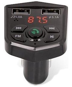 Maxlife MXFT-02 Bluetooth 5.1+ EDR FM Transmitter Priekš Auto Radio / MIC / MicroSD / + Uzlādes Ligzdas 2x USB / Melns