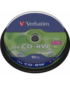 Matricas CD-RW SERL Verbatim 700MB 12x, 10 Pack Spindle