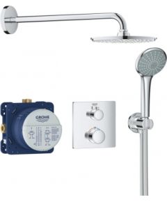 iebūvējamais dušas termostata komplekts Grohetherm Perfect/Rainshower Cosmo 210, hroms