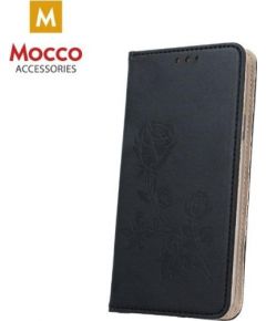 Mocco Stamp Rose Magnet Book Case Grāmatveida Maks Apple iPhone 6 / 6S Melns