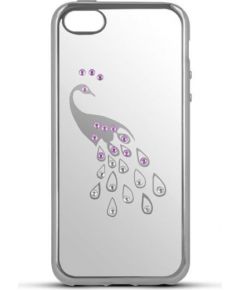 Beeyo Peacock Силиконовый Чехол для Samsung G920 Galaxy S6 Прозрачный - Серебряный