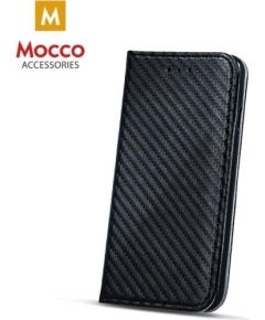 Mocco Smart Carbon Book Case Grāmatveida Maks Telefonam Apple iPhone X Melns
