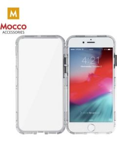 Mocco Double Side Case 360 Двухсторонний Чехол из Алюминия для телефона с защитным стеклом для Apple iPhone XR Прозрачный - Серебрянный
